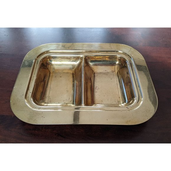 Vintage DIRILYTE Sectioned Serving Dish Solid Bronze - RARE - Picture 1 of 7